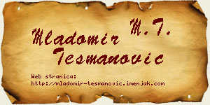 Mladomir Tešmanović vizit kartica